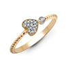 9k Rose Gold Diamond Ring - 9ct Yellow 7pts Natural Diamond Heart Ring - by Hearts Forever Jewellers