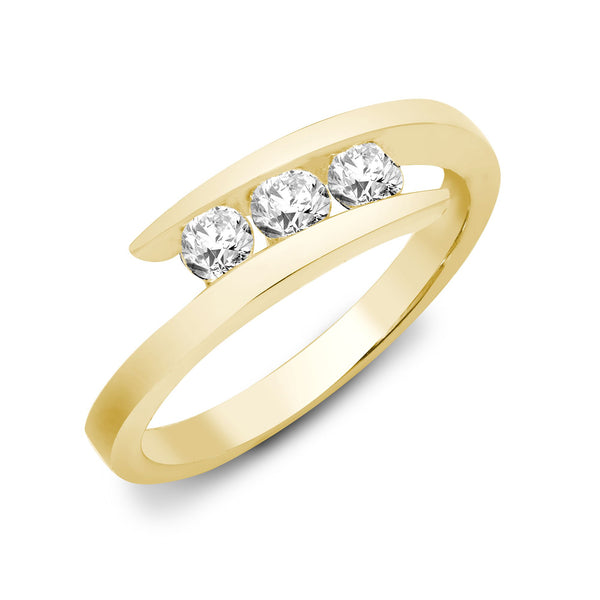 9k Rose Gold Diamond Ring - 9ct Yellow 50pts Natural Diamond Ring - by Hearts Forever Jewellers
