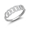 9k Rose Gold 0.06ct Ring - 9ct White Gold 0.06cts Natural Diamond Interlinked Circle Ring - by Hearts Forever Jewellers
