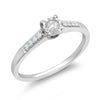 9k Rose Gold 0.15ct Ring - 9ct White Gold 0.15cts Natural Diamond Illsion-set Ring - by Hearts Forever Jewellers