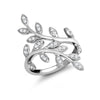 9k Rose Gold 0.25ct Ring - 9ct White Gold 0.25cts Natural Diamond Leaf Ring - by Hearts Forever Jewellers