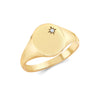 9k Rose Gold 0.03ct Ring - 9ct Yellow Gold 0.03cts Diamonds Star-set Oval Signet Ring - by Hearts Forever Jewellers