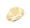 9k Rose Gold 0.03ct Ring - 9ct Yellow Gold 0.03cts Diamonds Flush-set Cushion Signet Ring - by Hearts Forever Jewellers