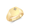 9k Rose Gold 0.06ct Ring - 9ct Yellow Gold 0.06cts Diamonds Star-set Cushion Signet Ring - by Hearts Forever Jewellers