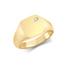 9k Rose Gold 0.06ct Ring - 9ct Yellow Gold 0.06cts Diamonds Flush-set Cushion Signet Ring - by Hearts Forever Jewellers