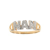 9k Rose Gold 0.02ct Ring - 9ct Yellow Gold 0.02ct Natural Diamond NAN Ring - by Hearts Forever Jewellers