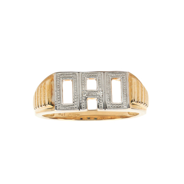 9k Rose Gold 0.01ct Ring - 9ct Yellow Gold 0.01ct Natural Diamond DAD Ring - by Hearts Forever Jewellers