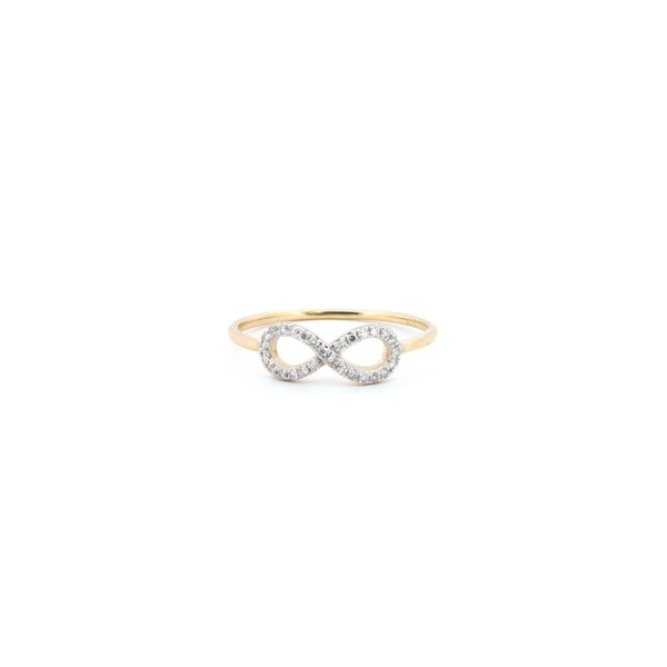 9k Rose Gold 0.10ct Ring - 9ct Yellow 0.10ct Natural Diamond Infinity Ring - by Hearts Forever Jewellers