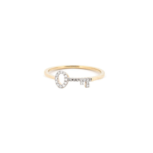 9k Rose Gold 0.07ct Ring - 9ct Yellow 0.07ct Natural Diamond Key Ring - by Hearts Forever Jewellers