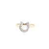 9k Rose Gold 0.04ct Ring - 9ct Yellow 0.04ct Natural Diamond Horseshoe Ring - by Hearts Forever Jewellers