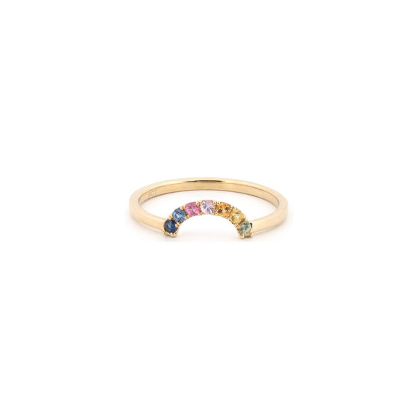 9k Rose Gold 0.15ct Ring - 9ct Yellow 0.15ct Rainbow Saph Ring - by Hearts Forever Jewellers