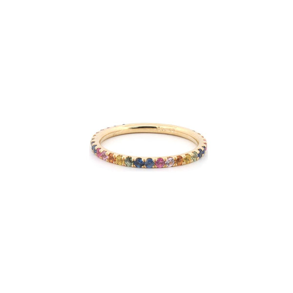 9k Rose Gold 0.68ct Ring - 9ct Yellow 0.68ct Rainbow Saph 3/4 ET Ring - by Hearts Forever Jewellers