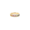 9k Rose Gold 0.25ct Ring - 9ct Yellow 0.25ct Dia, 0.62ct Rainbow Saph Ring - by Hearts Forever Jewellers