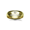 9k White Gold Diamond Ring - 9ct Gold Yellow Natural Diamond Rubover set Wedding Ring - by Hearts Forever Jewellers