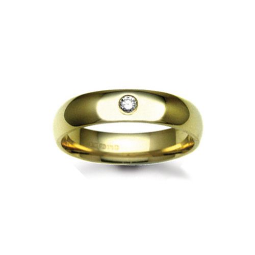 9k White Gold Diamond Ring - 9ct Gold Yellow Natural Diamond Rubover set Wedding Ring - by Hearts Forever Jewellers