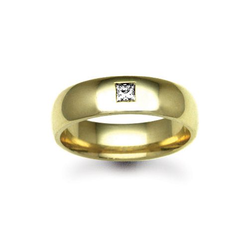 9k White Gold Diamond Ring - 9ct Gold Yellow Natural Diamond Rubover set Wedding Ring - by Hearts Forever Jewellers