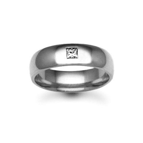9k White Gold Diamond Ring - 9ct Gold White Natural Diamond Rubover set Wedding Ring - by Hearts Forever Jewellers