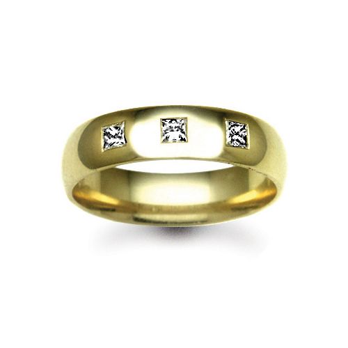 9k White Gold Diamond Ring - 9ct Gold Yellow Natural Diamond Rubover set Wedding Ring - by Hearts Forever Jewellers