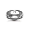 9k White Gold Diamond Ring - 9ct Gold White Natural Diamond Rubover set Wedding Ring - by Hearts Forever Jewellers