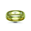 9k White Gold Diamond Ring - 9ct Gold Yellow Natural Diamond Rubover set Wedding Ring - by Hearts Forever Jewellers
