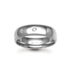 9k White Gold Diamond Ring - 9ct Gold White Natural Diamond Rubover set Wedding Ring - by Hearts Forever Jewellers