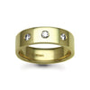 9k White Gold Diamond Ring - 9ct Gold Yellow Natural Diamond Rubover set Wedding Ring - by Hearts Forever Jewellers