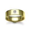 9k White Gold Diamond Ring - 9ct Gold Yellow Natural Diamond Rubover set Wedding Ring - by Hearts Forever Jewellers