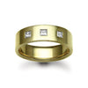 9k White Gold Diamond Ring - 9ct Gold Yellow Natural Diamond Rubover set Wedding Ring - by Hearts Forever Jewellers