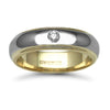9k White Gold 0.10ct Ring - 9ct Gold 2 Colour Natural Diamond Rubover set Wedding Ring - by Hearts Forever Jewellers