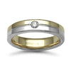 9k White Gold 0.10ct Ring - 9ct Gold 2 Colour Natural Diamond Rubover set Wedding Ring - by Hearts Forever Jewellers