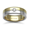 9k White Gold 0.10ct Ring - 9ct Gold 2 Colour Natural Diamond Rubover set Wedding Ring - by Hearts Forever Jewellers