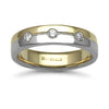 9k White Gold 0.15ct Ring - 9ct Gold 2 Colour Natural Diamond Rubover set Wedding Ring - by Hearts Forever Jewellers