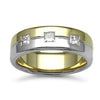 9k White Gold 0.30ct Ring - 9ct Gold 2 Colour Natural Diamond Rubover set Wedding Ring - by Hearts Forever Jewellers
