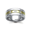9k White Gold 0.09ct Ring - 9ct Gold 2 Colour Natural Diamond Rubover set Wedding Ring - by Hearts Forever Jewellers