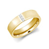 9k White Gold Diamond Ring - 9ct Gold Yellow Natural Diamond Rubover set Wedding Ring - by Hearts Forever Jewellers