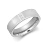 9k White Gold Square Ring - 9ct Gold White Natural Diamond Rubover set Wedding Ring - by Hearts Forever Jewellers