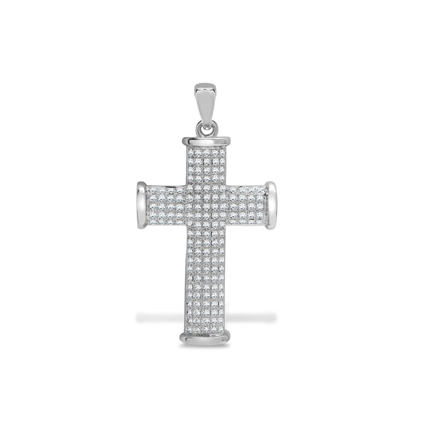 0.50ct Necklace - 9ct White Gold Natural Diamond Cross - by Hearts Forever Jewellers