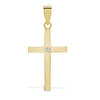Diamond Necklace - 9ct Yellow 0.03ct Invisible Set Natural Diamond Cross - by Hearts Forever Jewellers