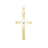 Diamond Necklace - 9ct Yellow 0.03ct Invisible Set Natural Diamond Cross - by Hearts Forever Jewellers
