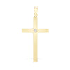 Diamond Necklace - 9ct Yellow 0.03ct Invisible Set Natural Diamond Cross - by Hearts Forever Jewellers