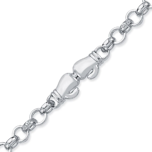 Sterling Silver Bracelet - 925 Silver Double Boxing Glove Belcher Bracelet - by Hearts Forever Jewellers