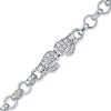 Sterling Silver Cubic Zirconia Bracelet - 925 Silver CZ Set Double Boxing Glove Belcher Bracelet - by Hearts Forever Jewellers