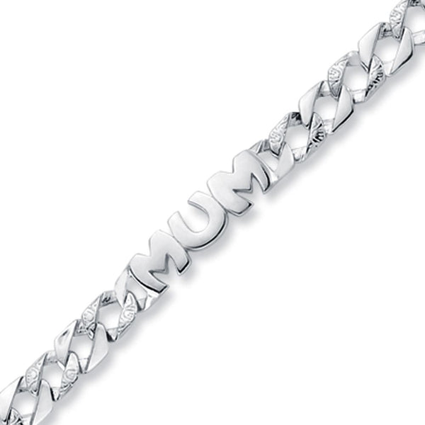 Sterling Silver Bracelet - 925 Silver Mum Curb Bracelet - by Hearts Forever Jewellers