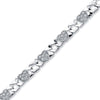 Sterling Silver Cubic Zirconia Bracelet - 925 Silver CZ Set Heart Curb Bracelet - by Hearts Forever Jewellers