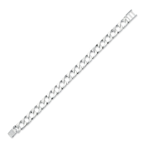 Sterling Silver Bracelet - 925 Silver Cast Lizard and Plain Curb Bracelet - by Hearts Forever Jewellers