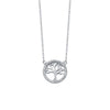 Sterling Silver Cubic Zirconia Necklace - 925 Silver CZ Set Tree of Life Necklace - by Hearts Forever Jewellers