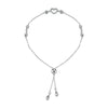 Sterling Silver Cubic Zirconia Bracelet - 925 Silver CZ Heart and Bead Bracelet - by Hearts Forever Jewellers