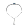 Sterling Silver Cubic Zirconia Bracelet - 925 Silver CZ Evil Eye Toggle Bracelet - by Hearts Forever Jewellers