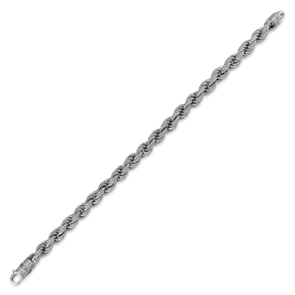 Sterling Silver Cubic Zirconia Bracelet - 925 Silver CZ Set Rope Bracelet - by Hearts Forever Jewellers