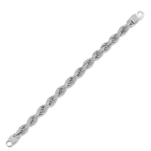 Sterling Silver Cubic Zirconia Bracelet - 925 Silver CZ Set Rope Bracelet - by Hearts Forever Jewellers